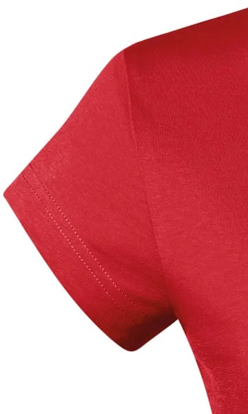 T-shirt med smal passform för damer med V-ringning - Mycket korta ärmar