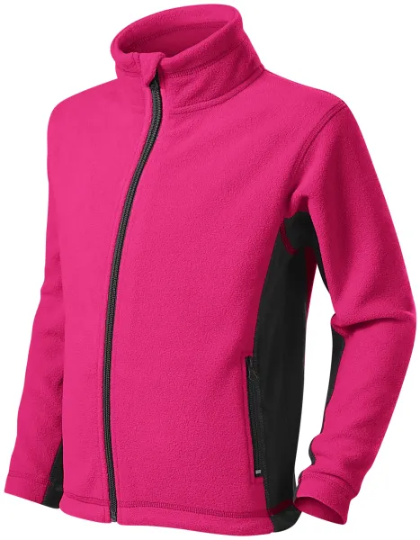 Barn fleece kontrastjacka - Barnfleecejacka med kontrasterande detaljer
