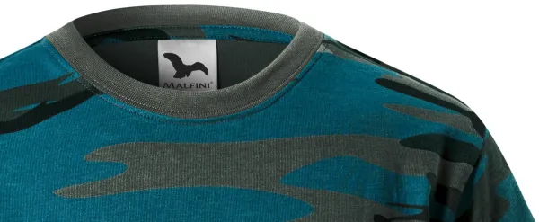 Barnens kamouflage-T-shirt - Klassisk rund halsringning