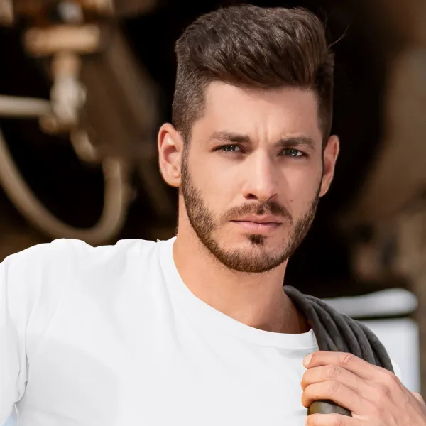 Slitstark herr-T-shirt tyngre - Klassisk rund halsringning