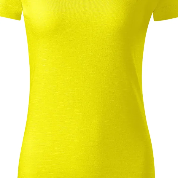 T-shirt för kvinnor, texturerad ekologisk bomull - Lätt avsmalnande snitt