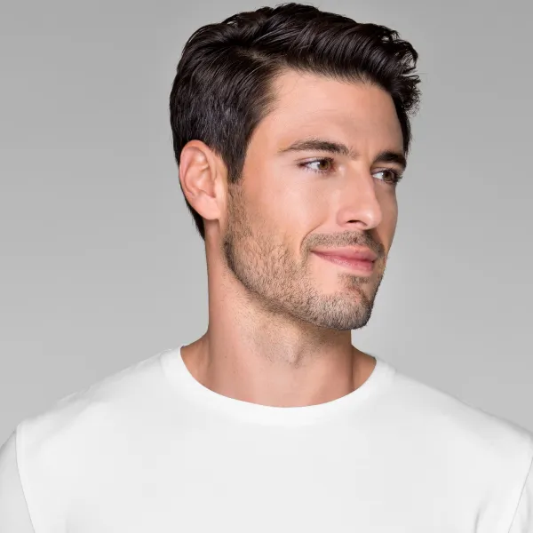 T-shirt med lång passform för män - Klassisk rund halsringning