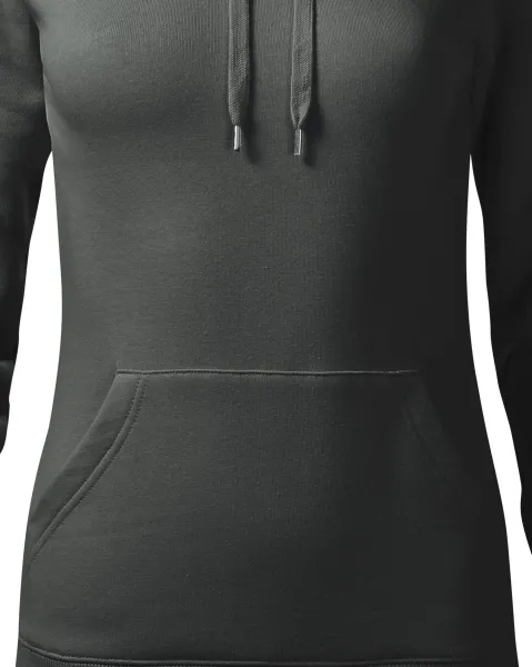 Damtröja med huva utan dragkedja - Avsmalnande skärning med sidosömmar