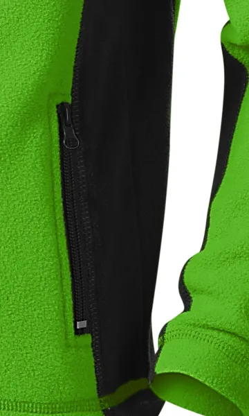 Barn fleece kontrastjacka - Praktiska fickor med dragkedja