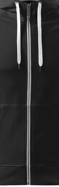 Kontrasttröja för män med huva - Vit kontrasterande dragkedja