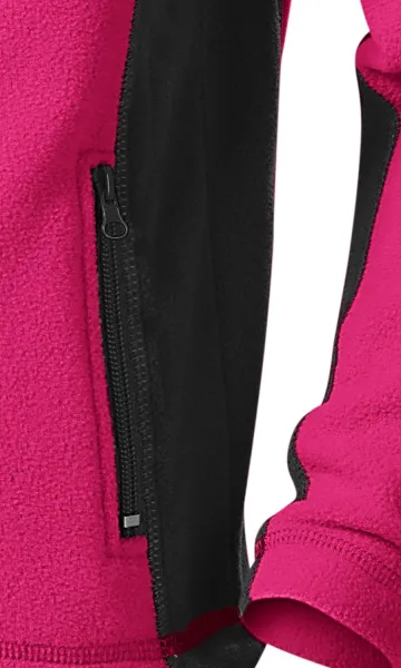 Barn fleece kontrastjacka - Praktiska fickor med dragkedja