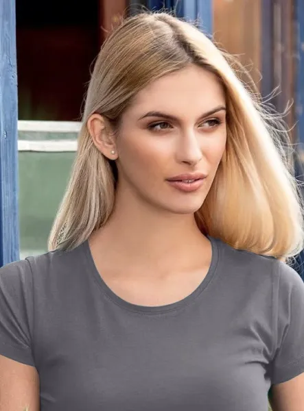 T-shirt dam med mycket korta ärmar - Klassisk rund halsringning