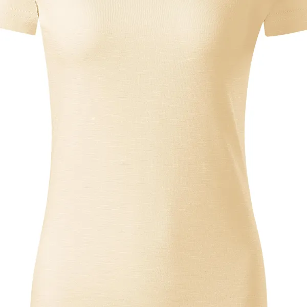 T-shirt för kvinnor, texturerad ekologisk bomull - Lätt avsmalnande snitt