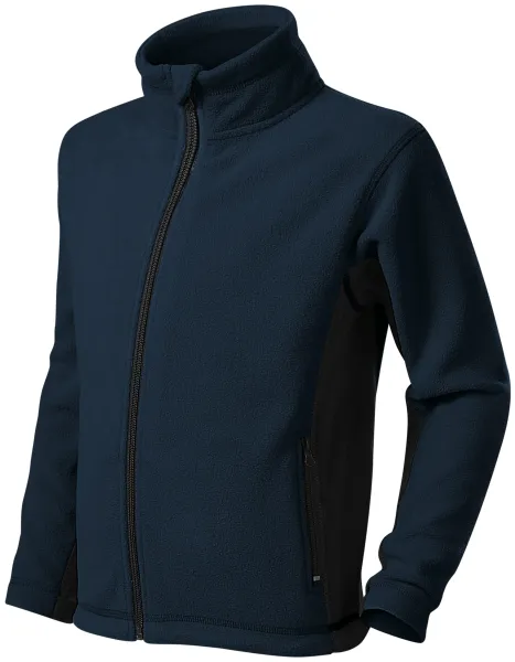 Barn fleece kontrastjacka - Barnfleecejacka med kontrasterande detaljer
