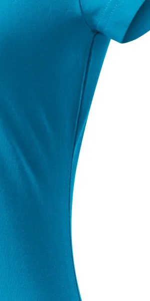 T-shirt med smal passform för damer med V-ringning - Klipp med sidsömmar