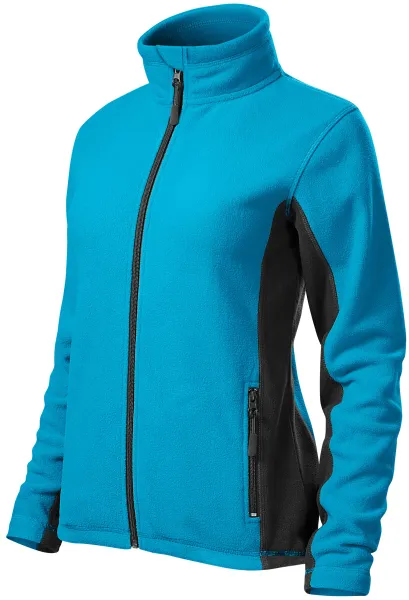 Dam fleece kontrastjacka - Damfleecejacka med kontrasterande detaljer