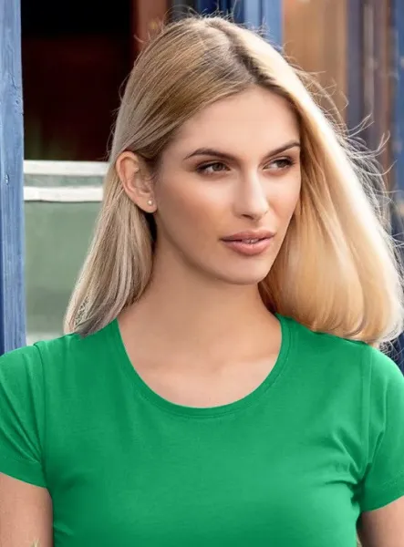 T-shirt dam med mycket korta ärmar - Klassisk rund halsringning