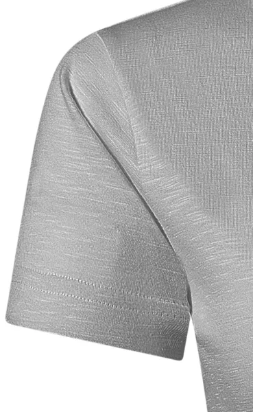 T-shirt för kvinnor, texturerad ekologisk bomull - Klassiska korta ärmar