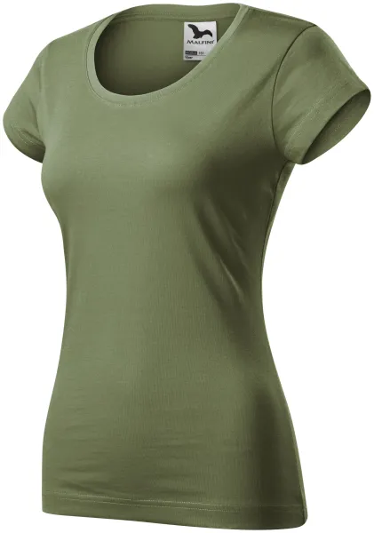 T-shirt med smal passform för damer med rund halsringning - Bekväm bomulls T-shirt för kvinnor