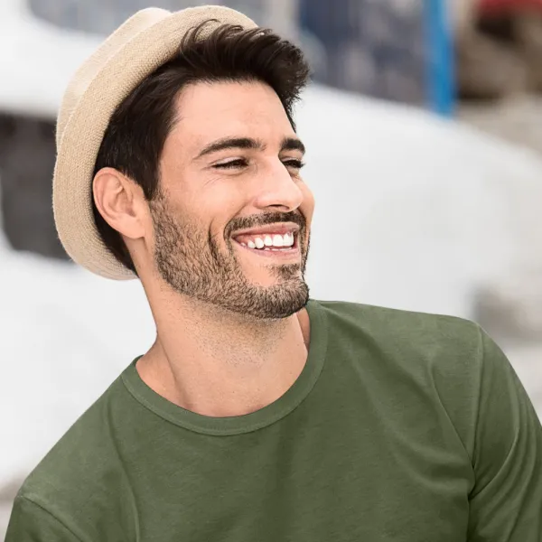 Långärmad T-shirt herr - Klassisk rund halsringning