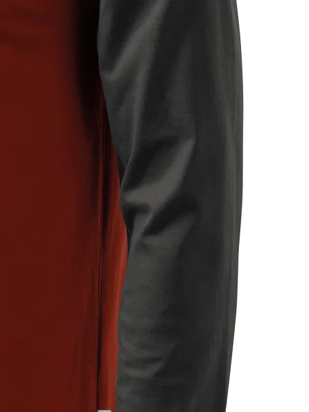 Kontrast-T-shirt för män med långa ärmar - Klipp med sidsömmar