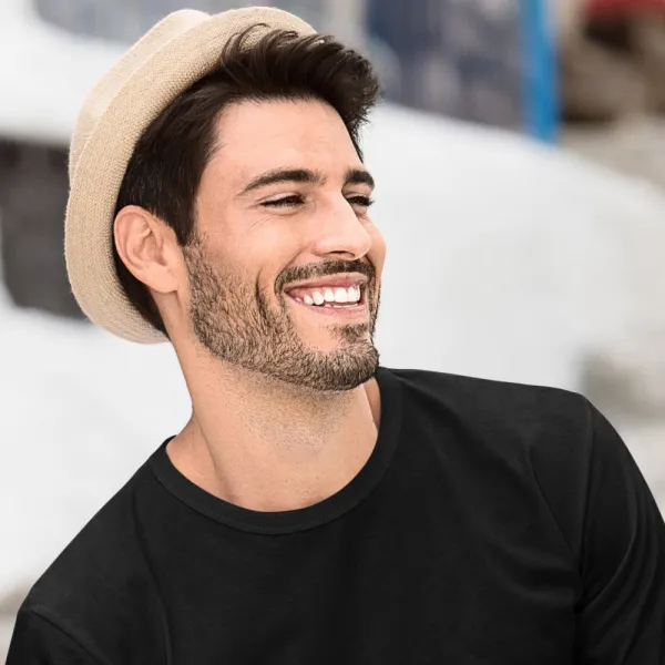 Långärmad T-shirt herr - Klassisk rund halsringning