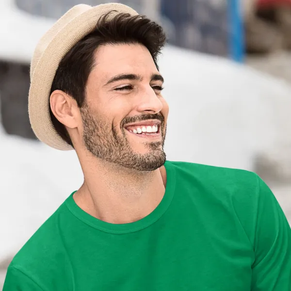 Långärmad T-shirt herr - Klassisk rund halsringning