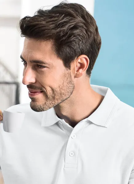 Polotröja för män med långa ärmar - 3-knappsfäste