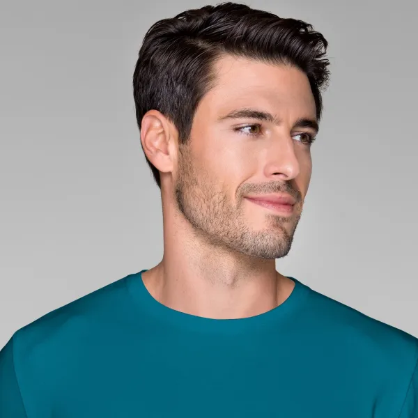 T-shirt med lång passform för män - Klassisk rund halsringning