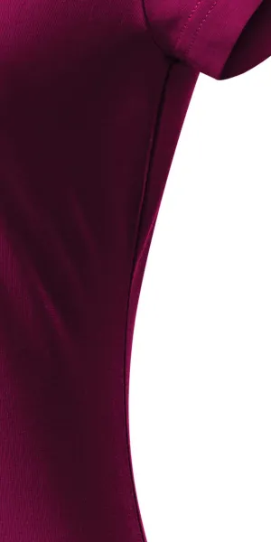 T-shirt med smal passform för damer med V-ringning - Klipp med sidsömmar