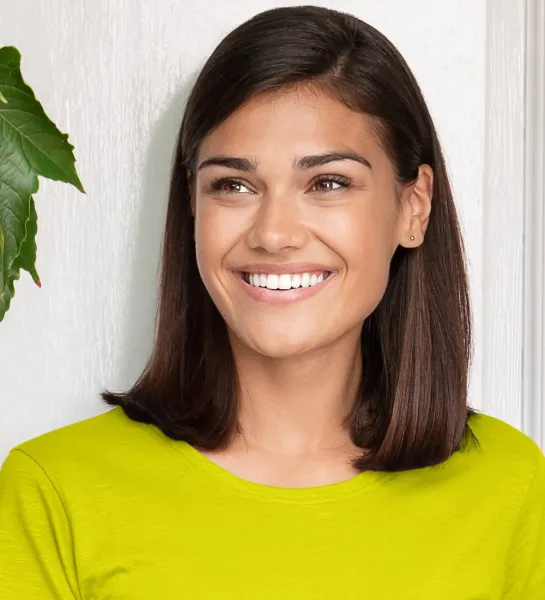 T-shirt för kvinnor, texturerad ekologisk bomull - Klassisk rund halsringning